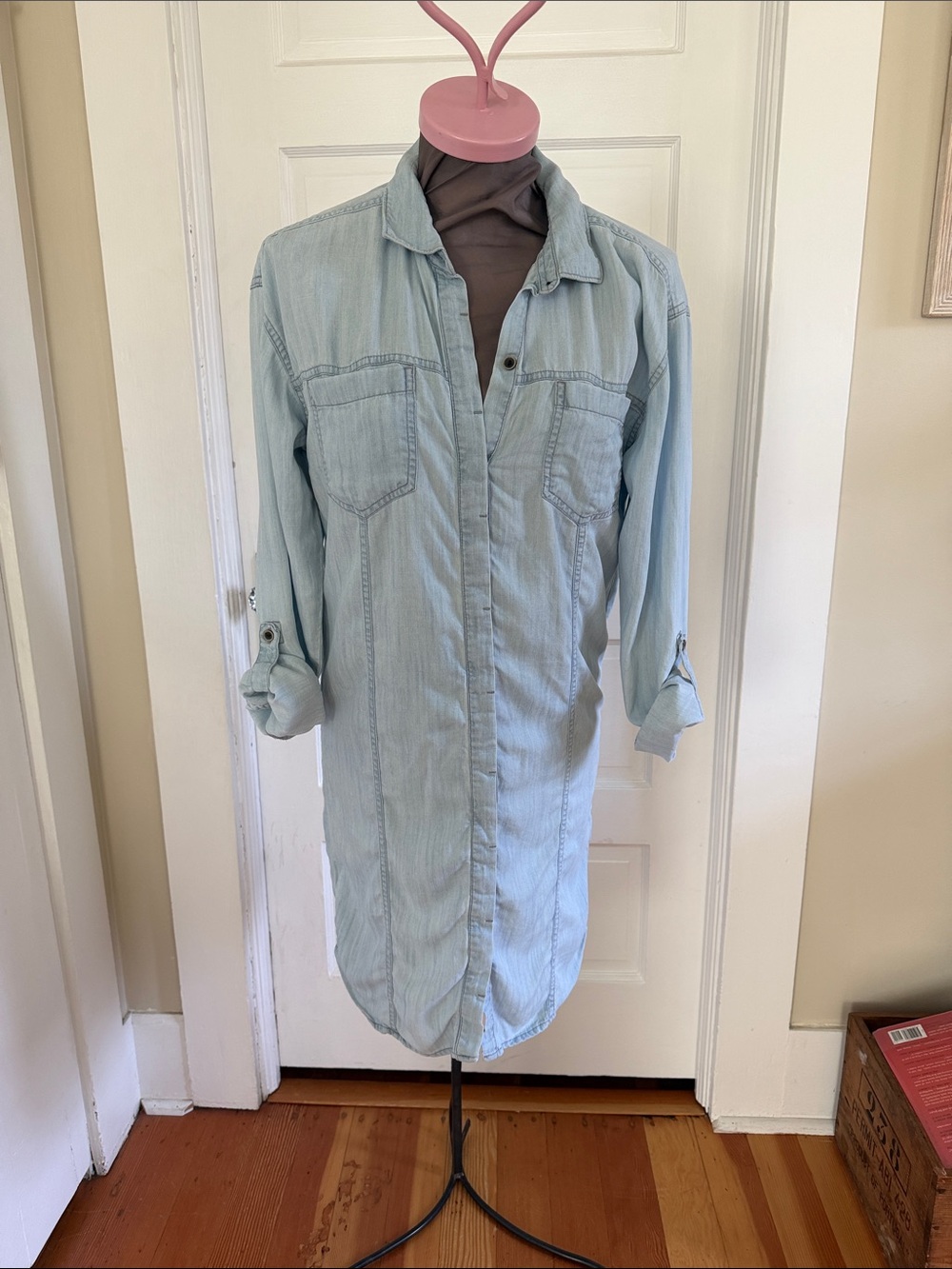 Prana Chambray Shirt Dress Small